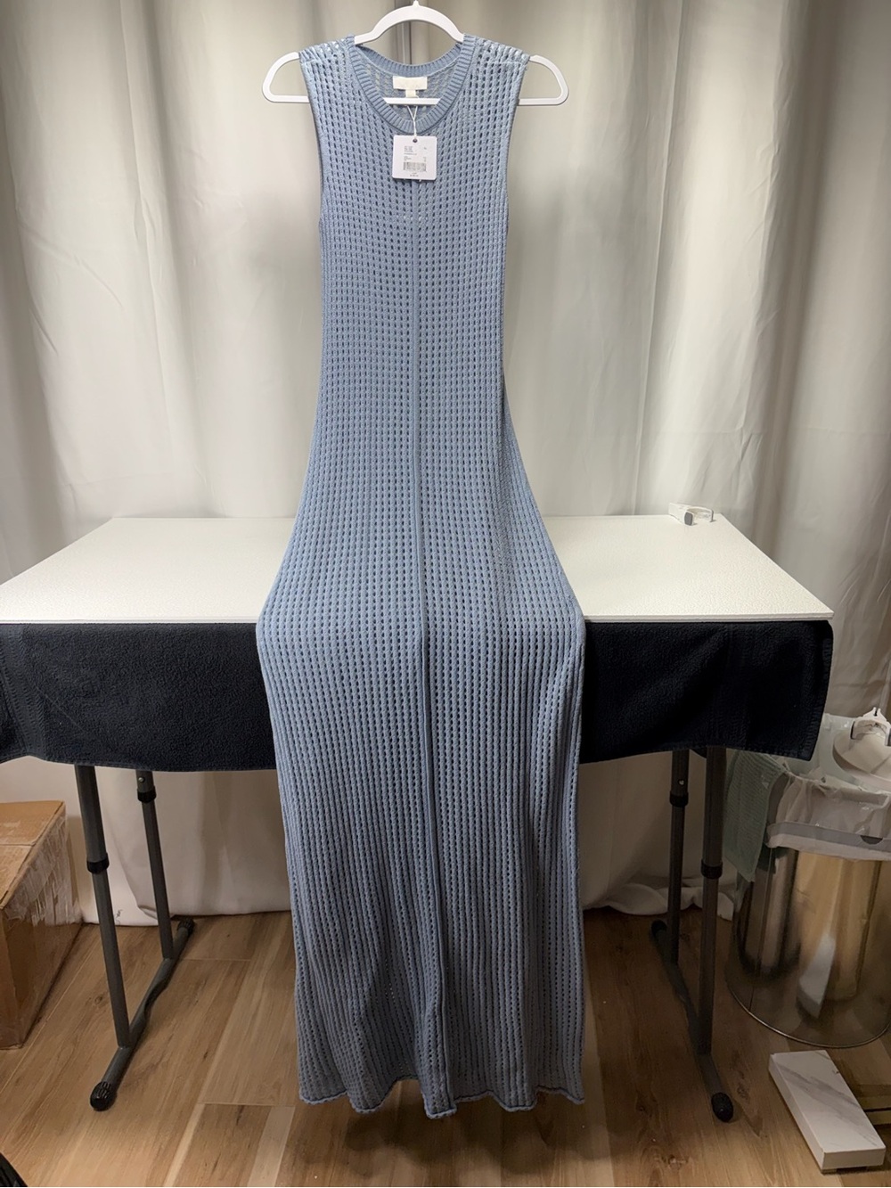 Sleeveless Maxi Knit Dress in Dusty Blue 4455 4456